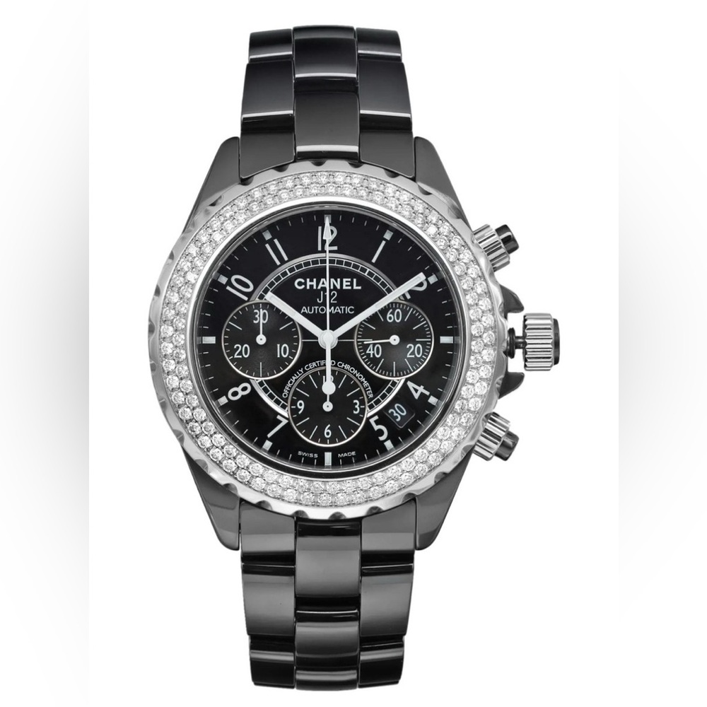 CHANEL J12 Black and Silver Chronograph